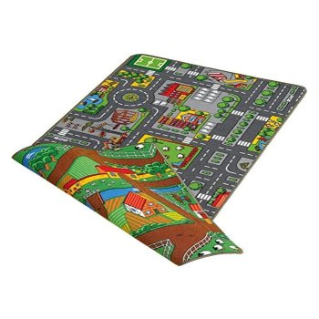 Spielteppich 100 x 165 cm - 2-seitig Farm/City Duoplay