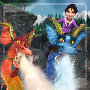 Ravensburger - Puzzle - 3 x 49 Teile - ab 5 Jahre - Dragons Die 9 Welten (A)