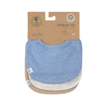 Lässig - Spucklätzchen 3er Set - Baumwolle (bio), Blau Hellgrau Beige (3)