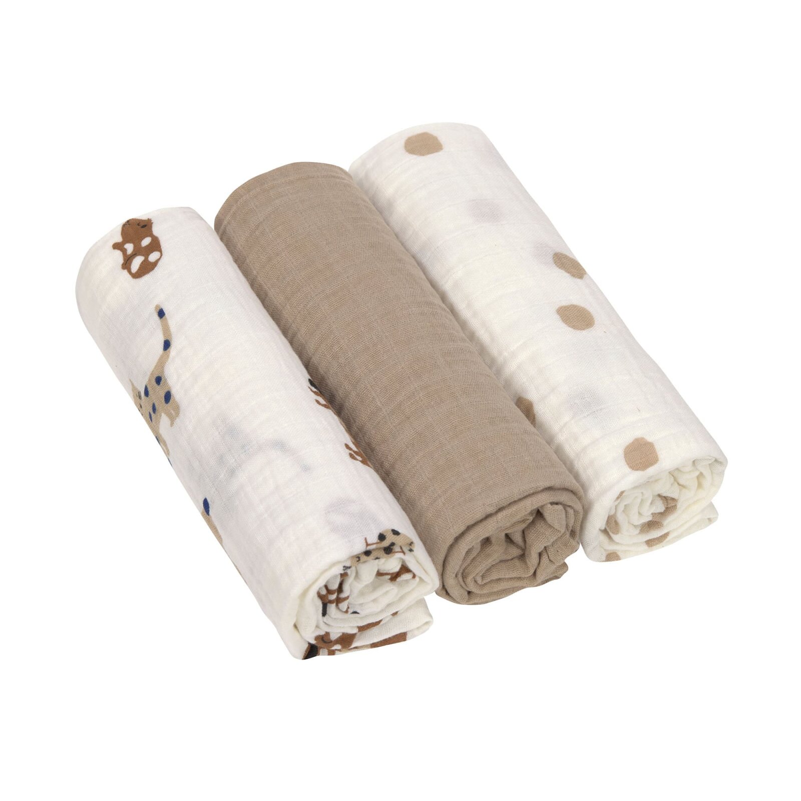 Lässig Unisex Baby Beige 3Er-Pack Mullwindeln 85X85 Cm - Image 3