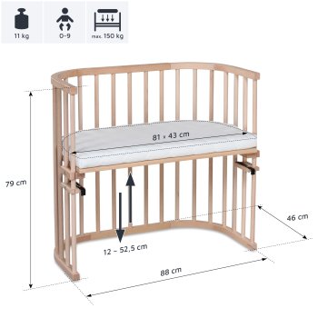 babybay - Beistellbett Original NATUR-UNBEHANDELT