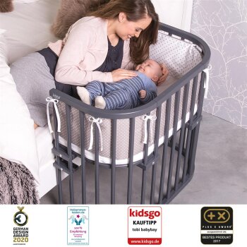 babybay - Beistellbett Original SCHIEFERGRAU-LACKIERT