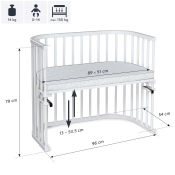 babybay - Beistellbett Maxi WEISS-LACKIERT