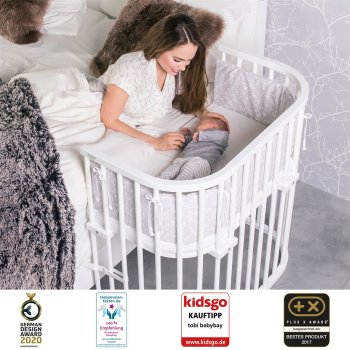 babybay - Beistellbett Boxspring WEISS-LACKIERT