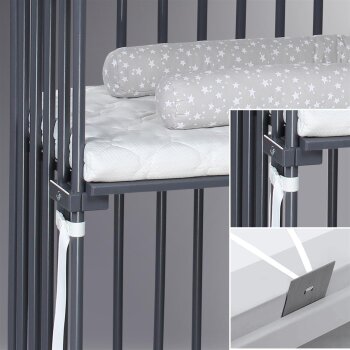 babybay - Beistellbett Boxspring XXL SCHIEFERGRAU-LACKIERT