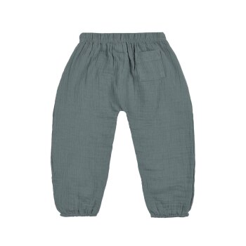 Lässig - Cozy Muslin Pants Bio-Baumwolle - Petrol Green, Gr. 74/80 (A)