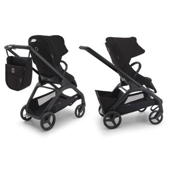 BUGABOO - Dragonfly Kinderwagen mit Liegewanne und Sitz BLACK / GREY-MELANGE