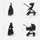 BUGABOO - Dragonfly Kinderwagen mit Liegewanne und Sitz GRAPHIT / GREY-MELANGE