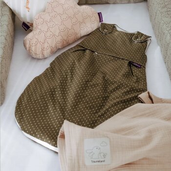 Träumeland - Babyschlafsack LIEBMICH 3-tlg. Pünktchen olive Gr. 50/56 (A)