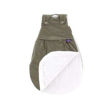 Träumeland - Babyschlafsack LIEBMICH 3-tlg. Pünktchen olive Gr. 56/62 (A)