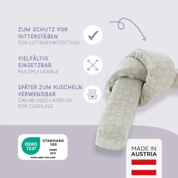Träumeland - Bettschlange 200 x 12 x 10 cm Kuschelhase grün