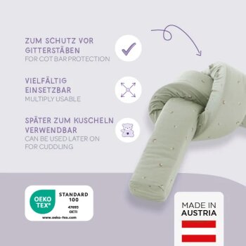 Träumeland - Bettschlange 200 x 12 x 10 cm Fiore grün