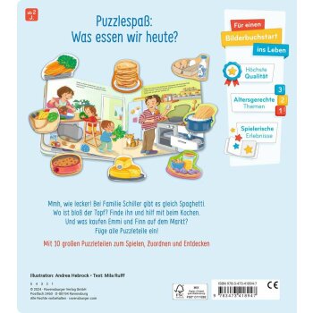 Ravensburger - Mein großes Puzzle-Spielbuch: Das essen wir heute