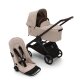 BUGABOO - Dragonfly Kinderwagen mit Liegewanne und Sitz BLACK / DESERT-TAUPE