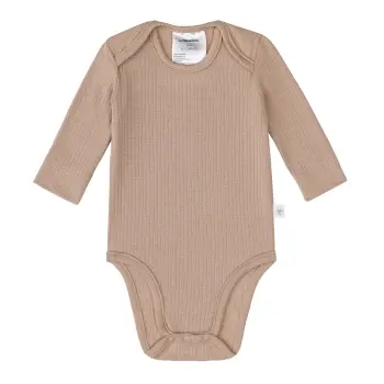 Lässig - Baby Body Langarm - gerippt, Hellbraun, Gr....
