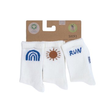 Lässig - Kinder Tennissocken 3er-Set - Little Gang, Run Weiß, Gr. 23-26 (A)