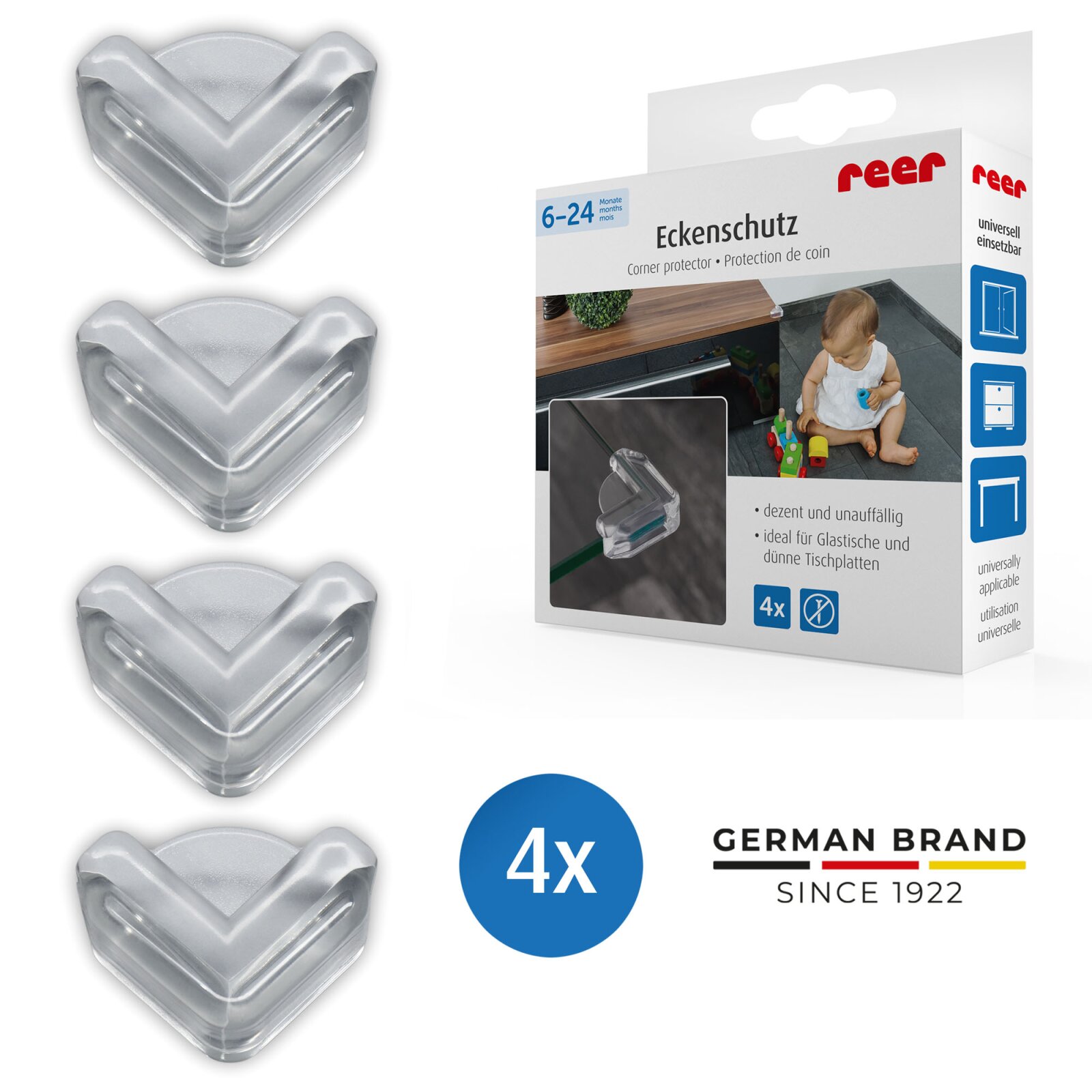 Reer Transparent Ecken-Schutz Fürs Baby 4904, 4 Stück, Von Den Experten Für Kinder-Sicherheit - Image 4