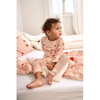 Lässig - Kinder Pyjama lang - Herzen Rosa, Gr. 74/80