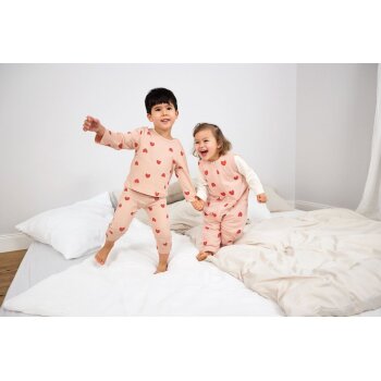 Lässig - Kinder Pyjama lang - Bio-Baumwolle, Herzen...
