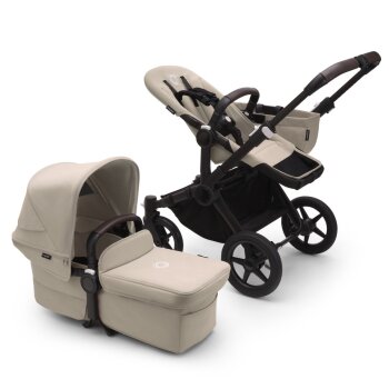BUGABOO - Donkey 5 Duo Geschwister-Kinderwagen mit Liegewanne und Sitz CORE BLACK / DESERT-TAUPE