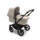 BUGABOO - Donkey 5 Duo Geschwister-Kinderwagen mit Liegewanne und Sitz CORE BLACK / DESERT-TAUPE