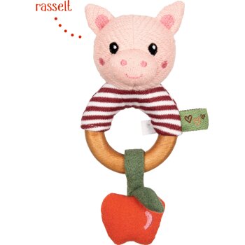 Die Spiegelburg - Little Wonder - Holz-Ringrassel Schwein...