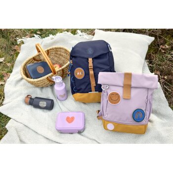Lässig - Edelstahl Kinder Trinkflasche Little Gang - Smile Navy, ab 4 Jahren