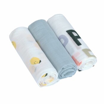 Lässig - Mulltücher 3er Set 80 x 80 cm - Happy...