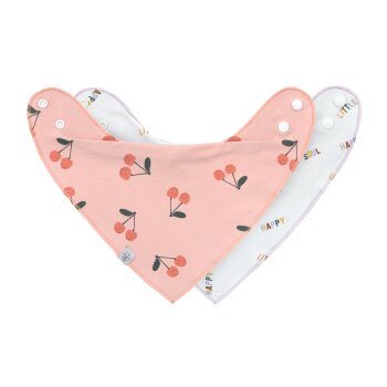 Lässig - Dreieckstuch Baby (2 Stk) - Bandana, Happy Fruits Kirsche