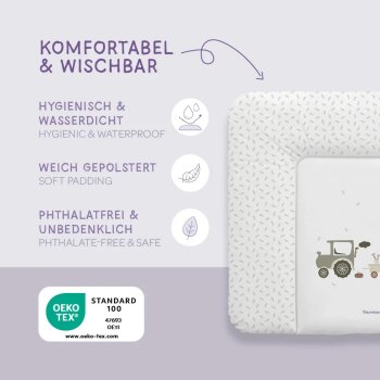 Träumeland - Wickelauflage 75 x 85 cm Little Farm grün