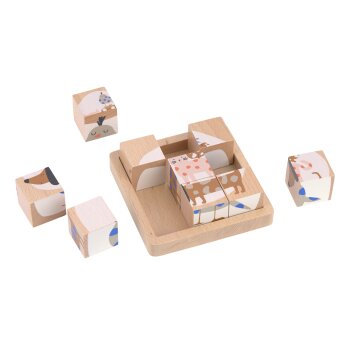 Lässig - Würfelpuzzle Holz, Little Mateys