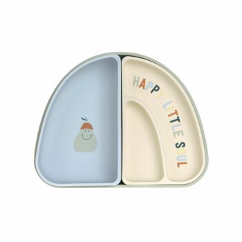 Lässig - Kinder Menüteller Silikon (3-teilig) - Happy Fruits, Zitrone (2)