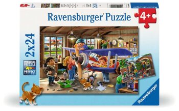 Ravensburger - Eisenbahn- und Flugzeugservice PUZZLE (2 x...