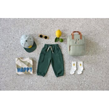 Lässig - Kinder Pullover Bio-Baumwolle Happy - Milky/Light Khaki, Gr. 74/80