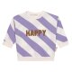 Lässig - Kids Sweater Happy - Milky/Lilac, Gestreift, 110/116, 4-6 Jahre