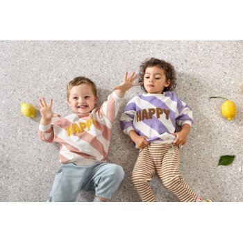 Lässig - Kinder-Pullover Happy - Milky, Lilac, Gestreift, Gr. 74/80, 7-12 Monate