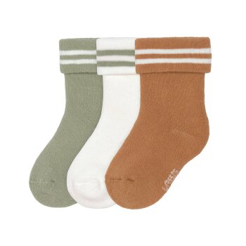 Lässig - Terry Socks 3er-Pack - Stripes Light Khaki,...