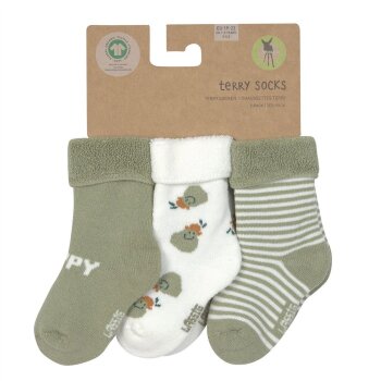 Lässig - Baby Frottee Socken 3er Set - Pear Light Khaki, Gr. 15-18