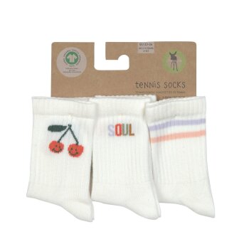 Lässig - Tennissocken Kinder 3er-Set Little Gang - Cherry, Gr. 23-26