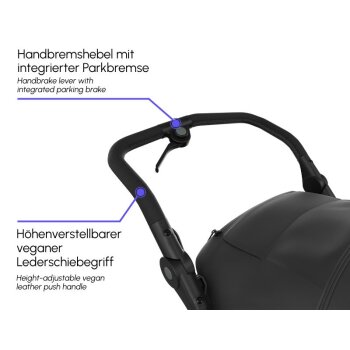 TFK - mono 3 - Kombikinderwagen mit Luftreifen Premium schwarz