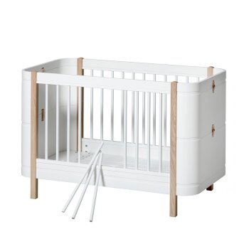 Oliver Furniture - Wood Mini+ Babybett (68 x 122 cm) Weiß / Eiche