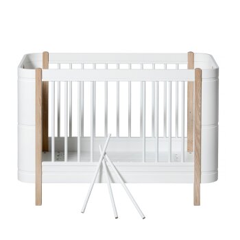 Oliver Furniture - Wood Mini+ Babybett, 68x122 cm, Weiß / Eiche
