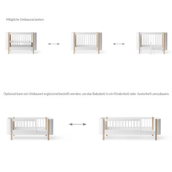 Oliver Furniture - Wood Mini+ Babybett (68 x 122 cm) Weiß