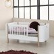 Oliver Furniture - Wood Mini+ Babybett inkl. Umbauset Juniorbett (68 x 122 / 162 cm) Weiß / Eiche