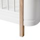 Oliver Furniture - Wood Mini+ Babybett inkl. Umbauset Juniorbett, 68x122/162 cm, Weiß / Eiche