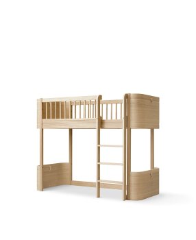 Oliver Furniture - Wood Mini+ halbhohes Hochbett (68 x 162 cm) Eiche