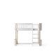 Oliver Furniture - Wood Mini+ halbhohes Hochbett (68 x 162 cm) Weiß / Eiche