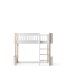 Oliver Furniture - Wood Mini+ halbhohes Hochbett, 68x162 cm, Weiß / Eiche