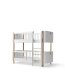 Oliver Furniture - Wood Mini+ halbhohes Etagenbett (68 x 162 cm) Weiß / Eiche
