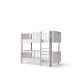Oliver Furniture - Wood Mini+ halbhohes Etagenbett, 68x162 cm, Weiß / Eiche